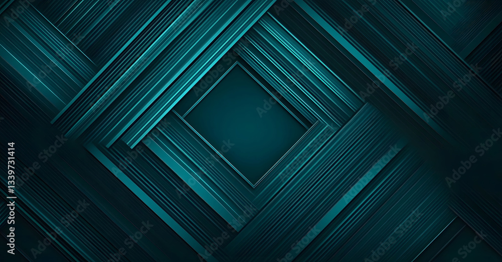 Poster abstract teal geometric design intersecting lines and dark background
