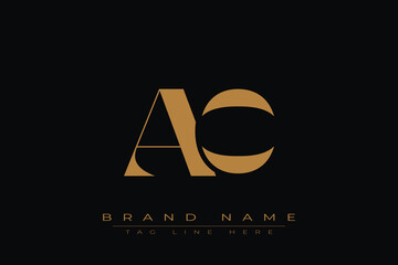 Obraz premium AO initial letter logo design. Letter A and O luxury alphabet letter logo icon template