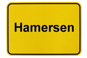 Illustration eines Ortsschildes der Gemeinde Hamersen in Niedersachsen