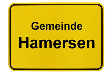 Illustration eines Ortsschildes der Gemeinde Hamersen in Niedersachsen