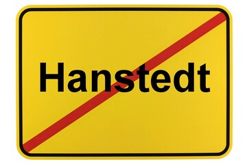 Illustration eines Ortsschildes der Gemeinde Hanstedt in Niedersachsen