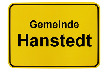 Illustration eines Ortsschildes der Gemeinde Hanstedt in Niedersachsen