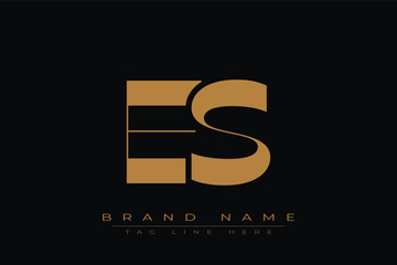 ES initial letter logo design. Letter E and S luxury alphabet letter logo icon template