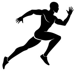 dynamic silhouette of a human figure in mid-jump.