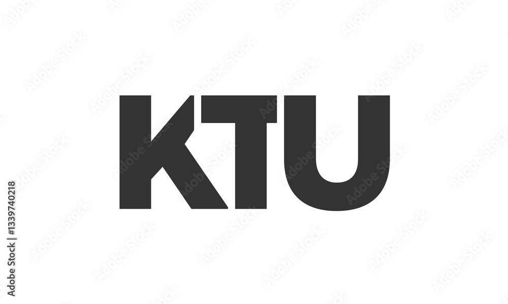 Poster ktu logo design template with strong and modern bold text. initial based vector logotype featuring s