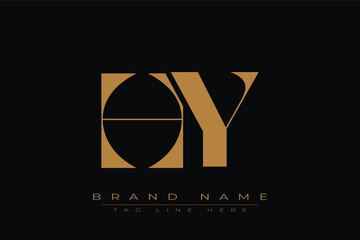 HY initial letter logo design. Letter H and Y luxury alphabet letter logo icon template