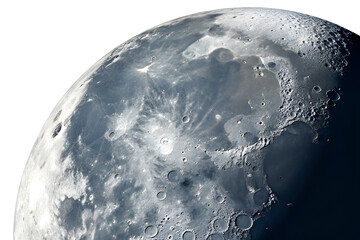 Bright full moon illuminated in night sky