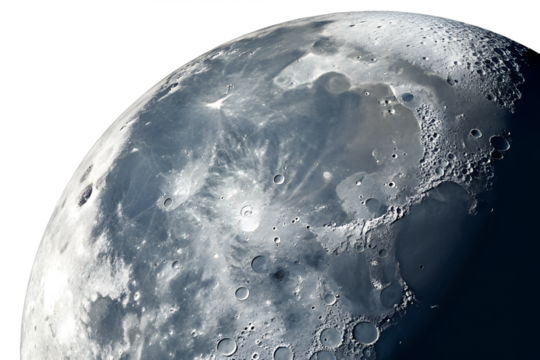 Bright full moon illuminated in night sky
