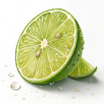 Free Photo lamon slice on white background