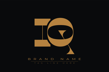 IQ initial letter logo design. Letter I and Q luxury alphabet letter logo icon template