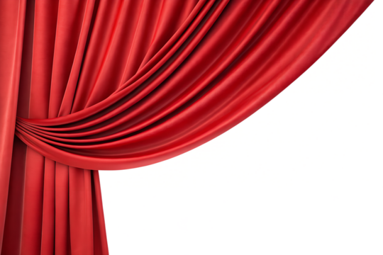 Elegant red curtain draping for a grand reveal