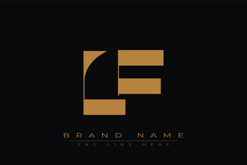 LF initial letter logo design. Letter L and F luxury alphabet letter logo icon template