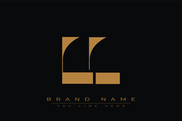 LL initial letter logo design. Letter L and L luxury alphabet letter logo icon template