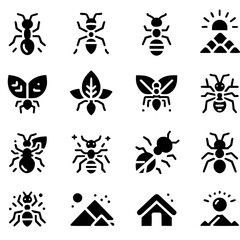 Fototapeta premium ants Icon Set