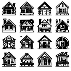 cabins Icon Set