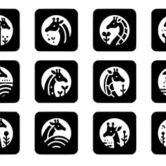 giraffe Icon Set