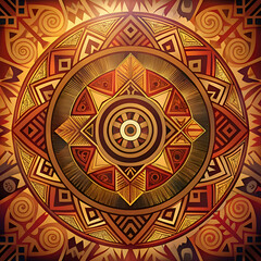 Obraz premium Intricate Tribal Pattern in Warm Tones.