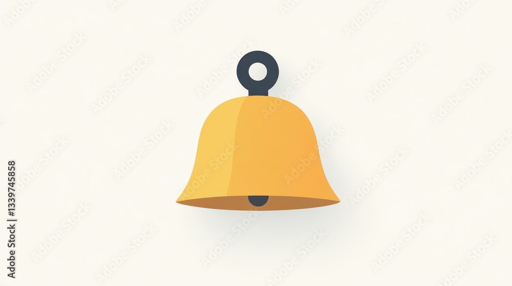 Aufkleber a vibrant yellow bell icon with a simple design ideal for notifications alerts and user inte