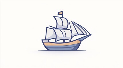 A vintage sailing ship with billowing sails perfect for maritime and adventure themes