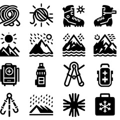 mountaineering Icon Set