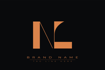 NL initial letter logo design. Letter N and L luxury alphabet letter logo icon template