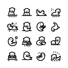 otters Icon Set