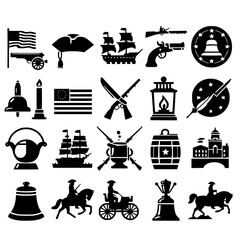 revolutionary war Icon Set