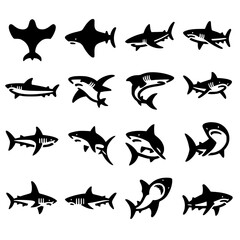 sharks Icon Set