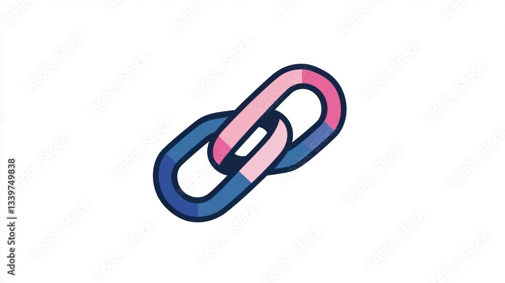 Poster Interconnected Chain Links Symbolizing Unity and Connection in Pastel Colors