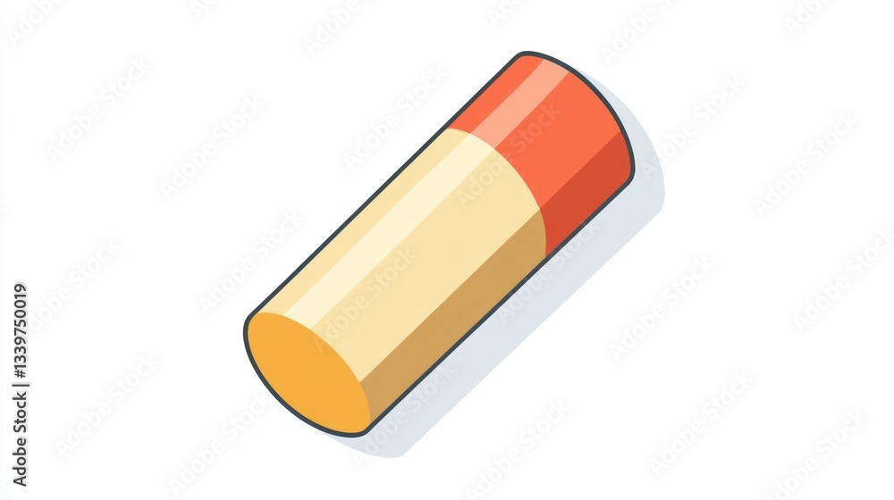 Poster isometric illustration of a cylindrical object with colorcoded sections