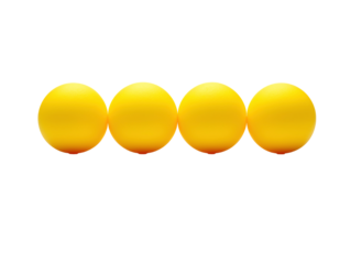 a row of yellow balls