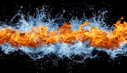 Dynamic interplay of fire and water creates a beautiful juxtaposition of forces