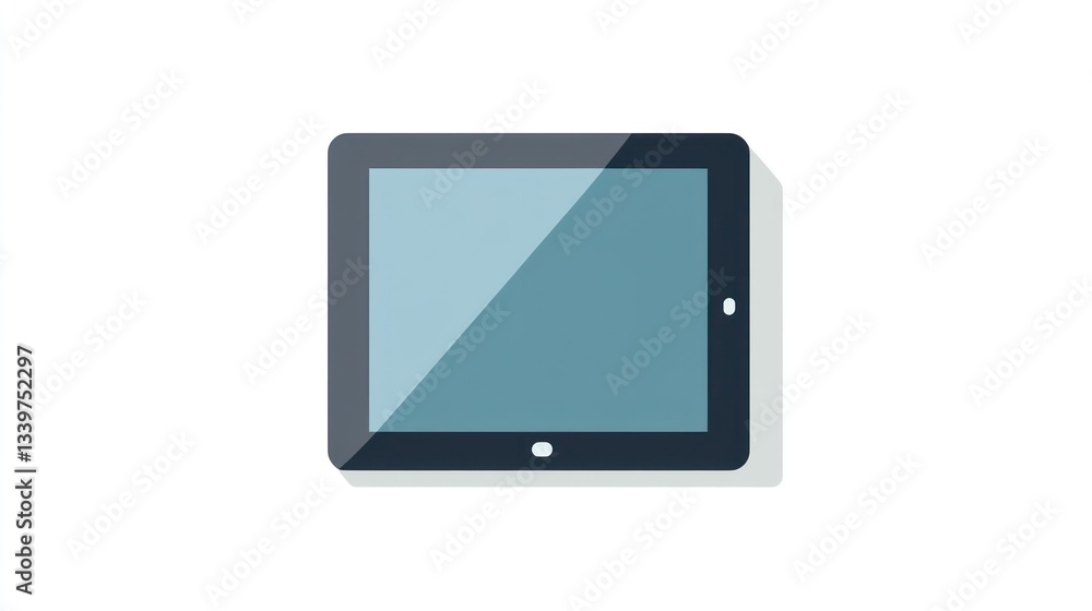Poster modern tablet device with sleek design and minimalist interface ideal for technology and digit