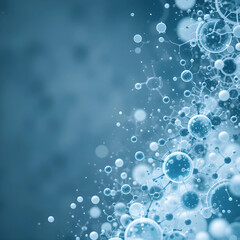 White and light blue medical abstract gradient background with molecules. web banner. Medical background in white and light blue gradient with molecular design.Science, technology and medical concept.