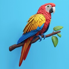 Fototapeta premium Parrot perched on a tree branch