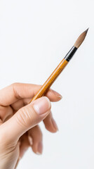 Close up of hand holding brush for korean calligraphy art practice