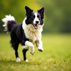 Fototapeta premium Agile border collie in full flight, snags frisbee , frisbee, image, stock photo