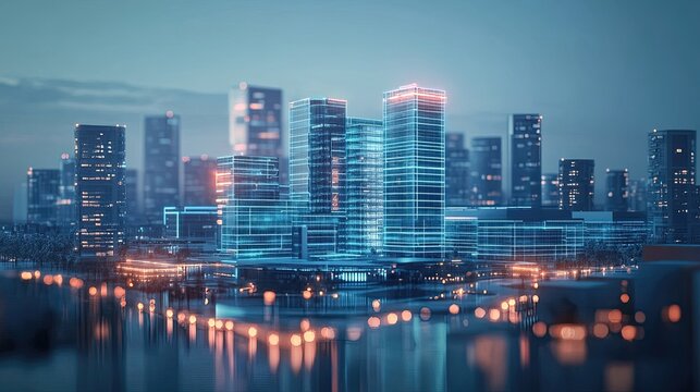 Smart Hospital Powered by Resilient Smart Grid in a Futuristic City Skyline, Showcasing the Intersection of Healthcare Innovation and Sustainable Urban Infrastructure for Better Patient Care.