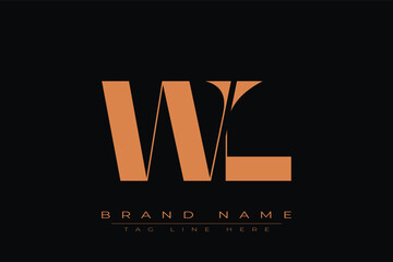 WL initial letter logo design. Letter W and L luxury alphabet letter logo icon template