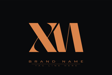 XM initial letter logo design. Letter X and M luxury alphabet letter logo icon template
