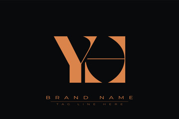 YH initial letter logo design. Letter Y and H luxury alphabet letter logo icon template