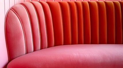 Fototapeta premium Curved, ribbed sofa with gradient color