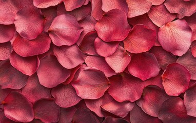 Naklejka premium Velvet rose petal texture with soft shadows and rich red tones.