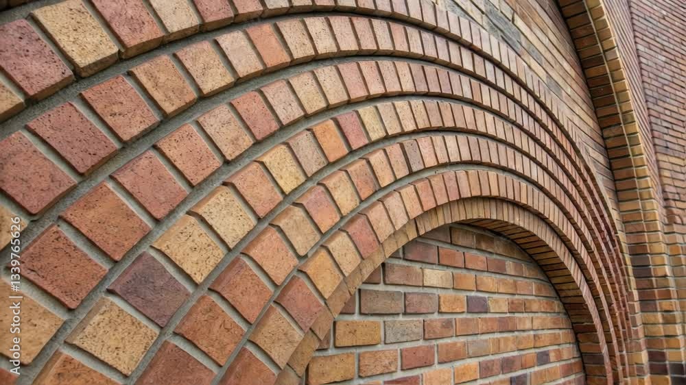 Aufkleber Brick archways dynamically expanding and contracting, revealing intricate architectural geometry and rhythmic structural patterns within sophisticated visual design