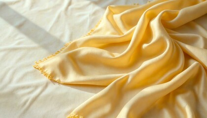 Obraz premium Butter-yellow Silk Scarves Elegantly Draped
