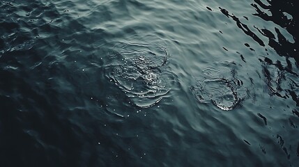 Water surface splash and ripples, dark background