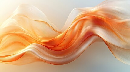 Soft, flowing abstract waves in warm tones of orange and cream create a serene visual effect, symbolizing calmness, tranquility, and artistic elegance for home decor and design concepts.