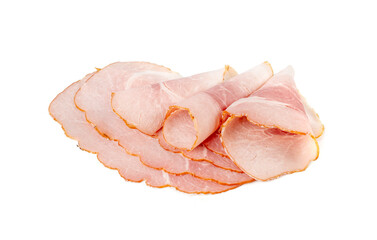 Baked Pork Slices Isolated, Roasted Sliced Loin, Tenderloin Ham Pieces, Boiled Meat Fillet Cuts