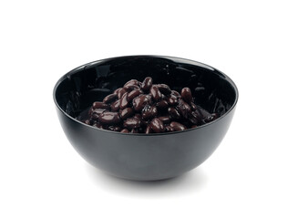 Black beans, cooked bean piles, baked legume, canned dark beans, rajma, Phaseolus vulgaris
