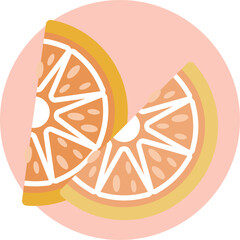 A vibrant orange wedge used as a drink decoration.